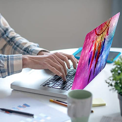 Laptop Skin Sticker,13.3 14 15 15.4 15.6 inch Laptop Skins,Universal Vinyl Decal,Dustproof Scratch Resistant Reusable Cover Protector with Free 2 Wrist Pads (Dream Catcher) - color: Dream Catcher