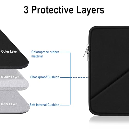 Laptop Case 15.6 inch, Traveling Carrying Computer Bag with Zippered Pocket | Laptop Sleeve, Shockproof Protective Laptop Cover Compatible for Apple Notebook, HP, Dell, Acer, Asus, Lenovo, Black - color: Black, size: 15.6 inch