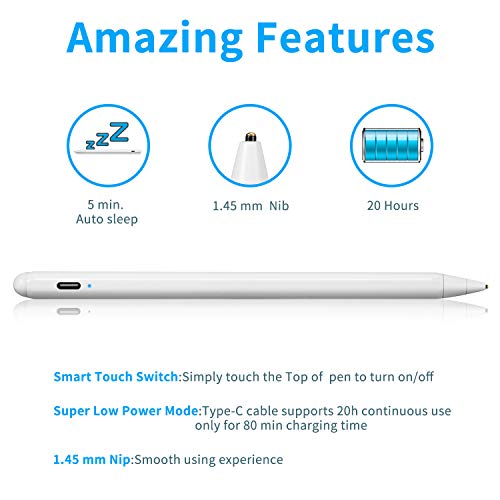 Acer Spin 3 Convertible Laptop Stylus Pen, Active Stylus Digital Capacitive Pen for Acer Spin 3 Convertible Laptop High Precision with Ultra Fine Tip,Touch-Control and Rechargeable,White Drawing Pen