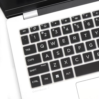 Keyboard Cover for 2026 2025 HP OmniBook 5 Next Gen AI 14" & OmniBook 7 14"/OmniBook 5 Flip 14" 14-he 14-fp 14-FR 14-fs 14-he0037nr 14t-fr000 14-fp0057nr 14-fs0000 (Not fit 14-fm 14-fk 14-ha)-Black - color: Black