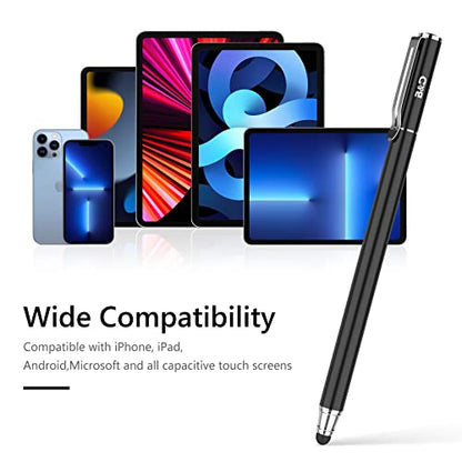 (2 Pcs)[0.18-inch Fine Tip ] Stylus Touch Screen Pens 5.5" L Perfect for Drawing Writing Gaming Compatiable with Apple iPad iPhone Samsung Tablets and All Other Touch Screens - color: Blue/Black