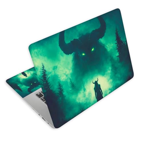 Universal Laptop Skin Decal, 3-Piece Vinyl Protector for 12 13 14 15.6" Notebook, Waterproof Anti-Scratch, Easy Trim & Bubble-Free Finish, Female Elf with Horns - color: Female Elf with Horns