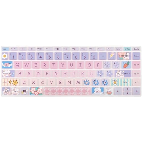 Cute Silicone Keyboard Cover for HP Pavilion x360 14 14-BA/BF/BW/CD/CF/DQ/DK/DH/DS/DF/FQ Series, 14-dk1013dx/dk1003dx/dk0002dx 14-dq1043cl 14-fq0013dx, Cute Bunny - color: Cute Bunny