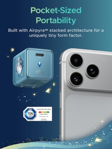 UGREEN Nexode Air 65W Charger Honkai: Star Rail Edition, Mini USB C Charger Block Fast Charging with USB C Cable, GaN Charger for MacBook Air/Neo/Pro, iPhone 17 16, Galaxy S26/S25, iPad, Cyan - color: Cyan