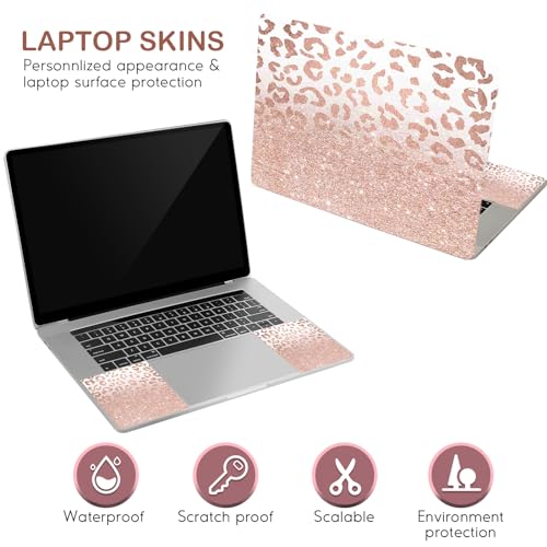 DINKY Laptop Skin Sticker Decal, 16" 16.5” 17” 17.3 inch Laptop Universal Reusable Vinyl Skin Stickers Art Cover Decal Notebook PC Personalized Protector (Light Pink) - color: Leopard Print