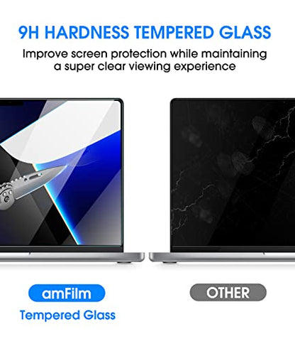 amFilm Screen Protector for MacBook Pro 14.2'' M5/M4/M3/M2/M1 Chip | Scratch Protection, Easy to Instllation & Bubble Free, HD Clear, Ultra Thin (Regular 14.2 inch) - size: Regular 14.2 inch