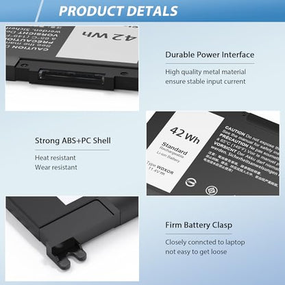 WDX0R Laptop Battery Replacement for Dell Inspiron 15 5000 7000 5368 5378 5379 5567 5579 5580 5765 5767 5770 5775 7560 17 5765 5767 13 5378 5368 7375 & More Vostro WDXOR 5468 5568 P69G 3CRH3 - style: WDX0R