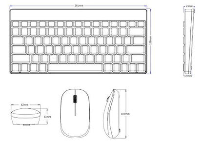 Perixx PERIDUO-712B Wireless Mini Keyboard and Mouse Set, Black, US English Layout - style: Wireless Black