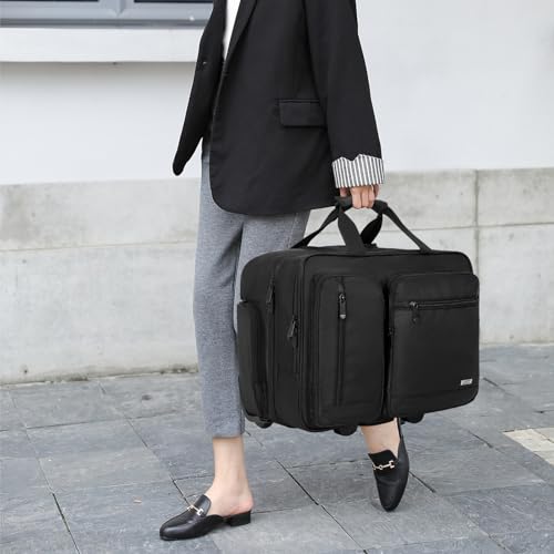 Rolling Laptop Bag, Wheeled Briefcase 17.3 inch Rolling Briefcase, Overnight Roller Bag, Repellent Travel Roller Underseat Bag