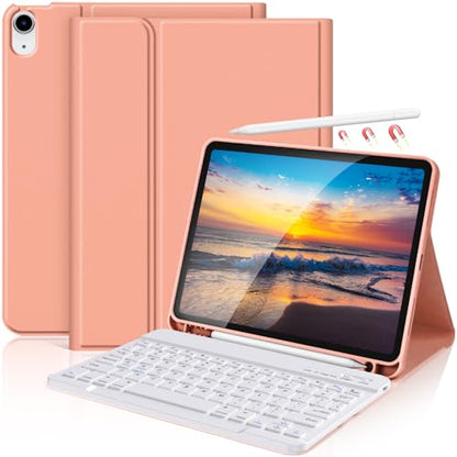 KBCASE for iPad Air 11 inch (M4/M3/M2) Case with Keyboard, Champagne | Keyboard Case for iPad Air 5th/Air 4th/Pro 11 2018, Detachable Wireless Keyboard, Pencil Holder - color: Light Champagne