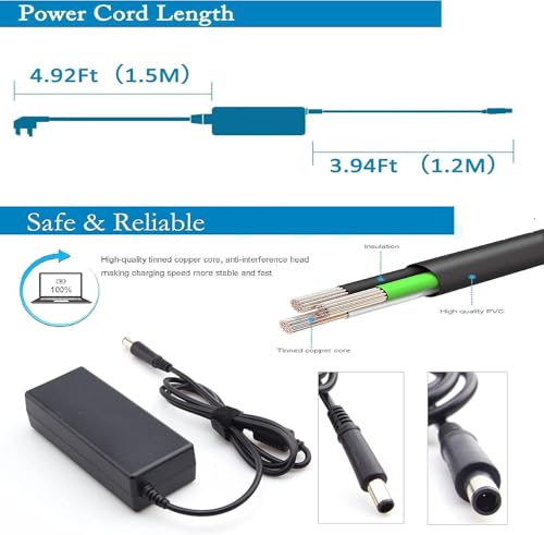 65W Laptop Charger Compatible with HP Pavilion DV7 DV6 DV5 DV4 DM4 G7 G6 Series, Probook, Compaq Cq57 Cq62 Cq56 Cq61 Cq60 Cq58,2000-329WM 2000-2A20NR 2000-20NR 2000-2020NR Power Adapter Supply Cord