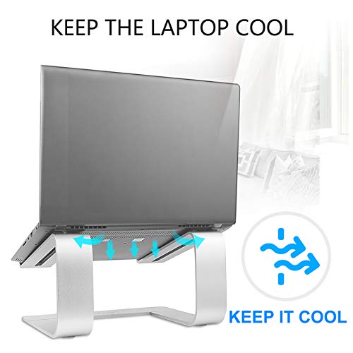 Urmust Laptop Stand for Desk - Ergonomic Computer Stand Riser Holder for MacBook Air Pro, Dell, HP, Lenovo, Samsung, Alienware Laptops 11-15.6" (Silver, Up to 15.6" Laptop) - color: D-Silver