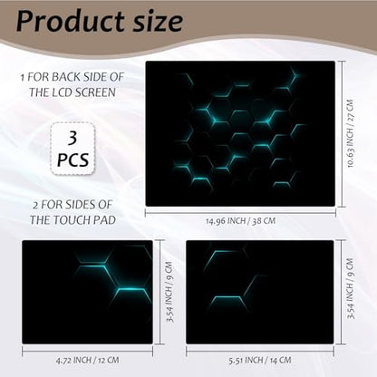 Laptop Skin 12.1-15.6 inch Removable Universal Reusable Laptop Sticker Decal,Waterproof No Residue Vinyl Cover,Scratch-Resistant Cuttable Full Wrap Sticker for Notebook, Blue Neon Hexagon - color: Blue Neon Hexagon
