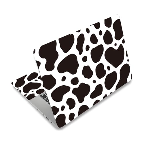 PLIGREAT Laptop Decal Sticker Skin Cover, Black White Cow Laptop Stickers Skins Decal Fits 12" 13" 13.3" 14" 15" Laptops Universal Removable Vinyl Notebook Art Protector Netbook PC Cover Decals - color: Black White Cow