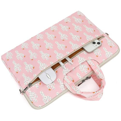 DACHEE Laptop Shoulder Bag for 15 Inch/15.6 Inch Macbook Pro - color: Pink Cactus(07)