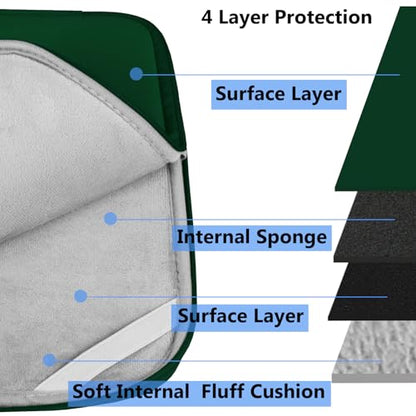 Laptop Sleeve 14 inch, Upgrade Durable Shockproof Protective Computer Cover Flip Case Briefcase Carrying Bag Compatible with 14" HP, Lenovo, Asus, Acer, Notebook, Chromebook Computer, Green - color: Green, size: 14 Inch