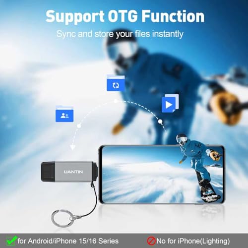 UANTIN SD Card Reader USB C, Dual Slots USB A & USB C Memory Card Adapter for MicroSD, SDHC, SDXC, Simultaneous Read & Write Slot Compatible Laptop, iPhone 17, MacBook Neo/Pro/Air, iPad Pro, Android