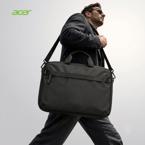 Acer Laptop Briefcase with Shoulder Strap, Messenger Bag | Water-Resistant, 900D Polyester, Shoulder Strap, Soft Interior Protection, Corner Guards Multi-Pocket, Luggage Strap - size: 13-16inch