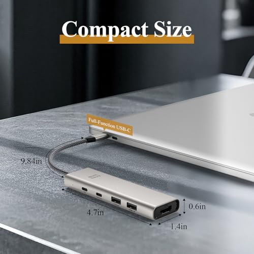 Minthouz USB C Hub 5-in-1, 4K@60Hz HDMI Display 125W PD | 10Gbps USB-C & USB-A Data, Multiport Adapter Dongle for Mac Book Pro/Air,iPad Pro, iMac,Laptop, iPad