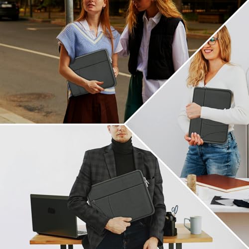 14 inch Laptop Case, Traveling Laptop Sleeve with Zippered Pocket, Shockproof Protective Carrying Briefcase Computer Bag for 14" MacBook Air/Pro, HP, Dell, Lenovo, Acer, Grey - color: Grey, size: 14 inch