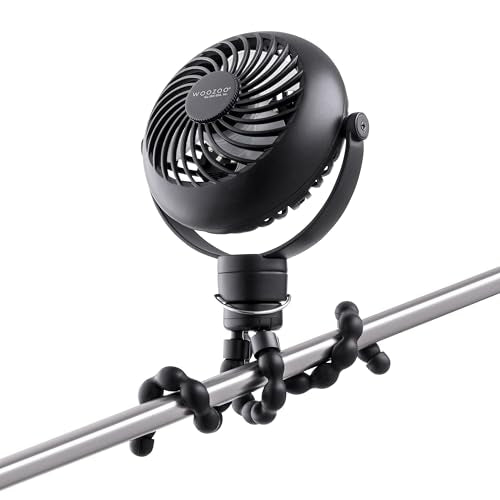 IRIS USA WOOZOO Portable Personal Fan, USB-C Charging, Tripod Stand, Black | LED Light, Mosquito Repellent Tray, 360° Tilt, 3 Speeds, Pet Stroller Car Fan, Camping Golfing Outdoor Use - color: Black, style: Tripod