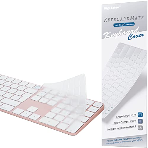 [Not for 2024 Release A3119] Keyboard Cover for iMac Magic Keyboard (Europe Layout 7 Shape Enter Key)(Model A2520, Touch ID Version, with Numeric Key) Ultra Thin Clear Protector Skin - color: A2520 (7 Shape Enter Key EU Layout )