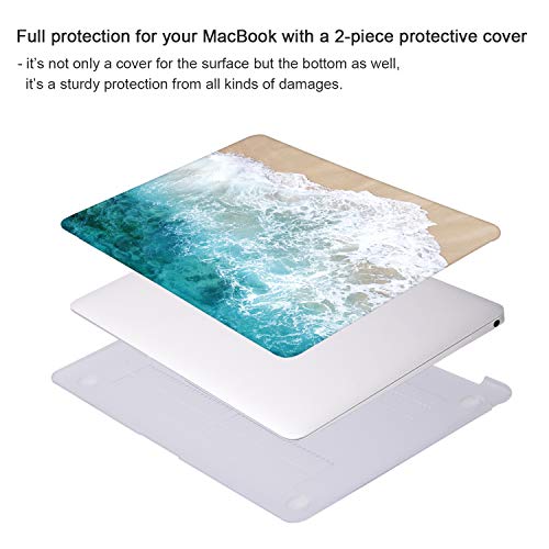 iCasso Compatible with MacBook Air 13 Inch Case 2020 2019 2018 Release A2337 M1/A1932/A2179 with Retina Display Touch ID, Hard Plastic Shell Case and Keyboard Cover for MacBook Air 13 -Beach - color: Beach