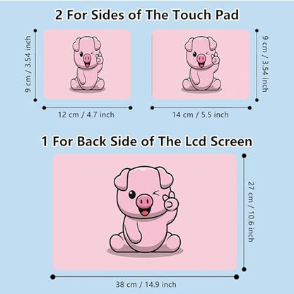Universal Laptop Skin Sticker with 2 Wrist Pad Skins, Waterproof Scratch Resistant Vinyl Laptop Cover Decal, Cut to Fit for 11–15.6 Inch MacBook HP Dell Lenovo, Pink Pig - color: Pink Pig