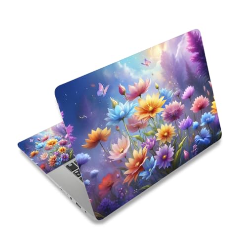 12 12.1 13 13.3 14 15 15.4 15.6 in Skin Laptop Sticker Decal, Netbook Skins for Notebook, Universal Vinyl Laptop Decor Cover, Waterproof Art Designs Protector I Dreamy Purple Butterfly Flower - color: Dreamy Purple Butterfly Flower
