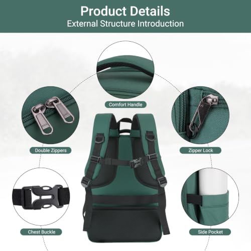 MOSISO Camera Backpack, DSLR/SLR/Mirrorless Photography Camera Bag, Waterproof Hardshell Case with Lens Pouch&Tripod Holder&15.6 inch Laptop Compartment Compatible with Canon/Nikon/Sony, Emerald Green - color: Emerald Green