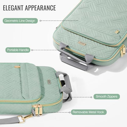 MoKo 13-14 Inch Puffy Laptop Sleeve Shoulder Bag Carrying Case with Handle | Fits Mac Air 13-inch M5, Mac Neo A18 Pro, Mac Pro 14-inch M5/M4/M3/M2/M1 and Surface 13.8-inch, Light Green - color: Light Green, size: 13.3-14 Inch