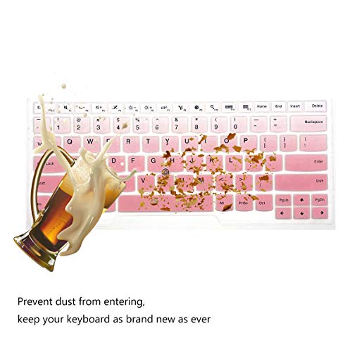 2 PCS Keyboard Cover for 14" Thinkpad T14 Gen 2/1, E14 Gen 4/3/2, T14s Gen 2/1, L14 Gen 3/2, Thinkpad T490 T495 T480 T480S T470, ThinkPad P14s, X1 Carbon 8th/7th/6th, X1 Extreme Gen 3/2-OPink+Clear - color: OmbrePink+Clear