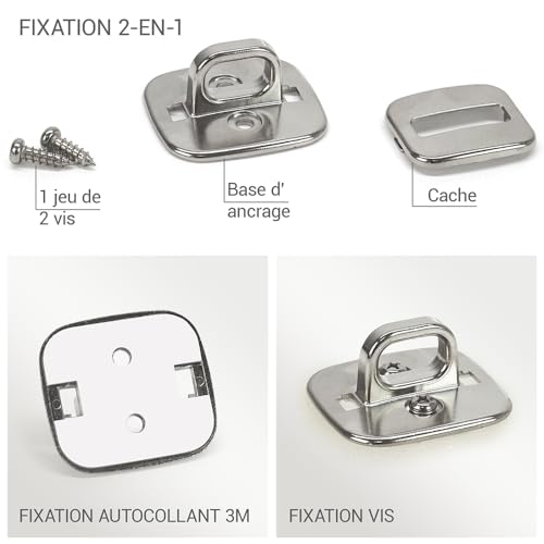 Waytex Cable Lock Anchor Point for Laptop PC Smartphone Tablet Heavy Duty Anchor Base with Chrome Plated Steel Ring