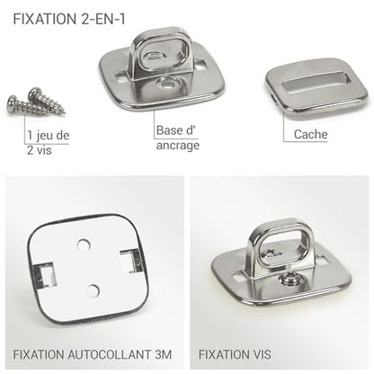 Waytex Cable Lock Anchor Point for Laptop PC Smartphone Tablet Heavy Duty Anchor Base with Chrome Plated Steel Ring