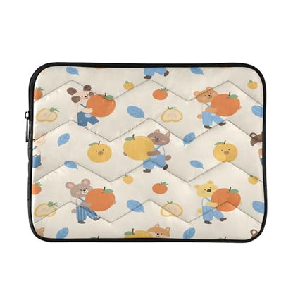 Cute Animal Fruit Padded Laptop Sleeve Case 13 Inch Soft Quilted Laptop Bag Waterproof Computer Sleeves - color: Cute Animal Fruit, size: Medium