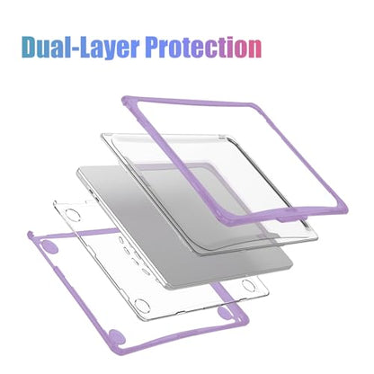IBENZER Hexpact Protective MacBook Air 13 inch Case M5 2026 M4 2025 M3 M2 2024-2022 A3449 A3240 A3113 A2681, Heavy Duty Case & KeyboardCover & ScreenFilm, Lilac Purple, HPE-KK-LLPU+2 - color: Lilac Purple