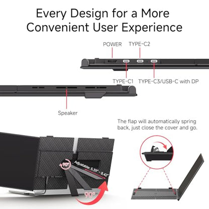Ultra-Thin Laptop Screen Extender 14" - Dual Portable Monitor Lightweight 1080P IPS Second Extra Screen for Remote Work/Business/Travel/Home Office, Compatible with Windows/Mac/Chrome - size: 14.2"