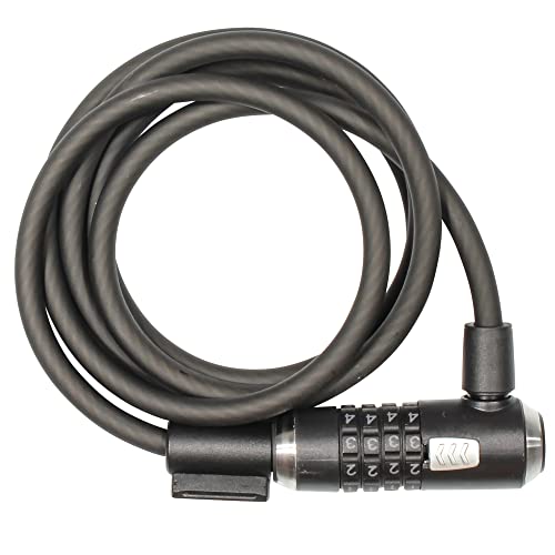 Kryptonite KryptoFlex Bike Lock Cable, 6FT Long 10mm Thick Heavy Duty Braided Steel Cable Anti-Theft Security Lock for Outdoor Equipment, Combination/Key Bike Lock - style: 6' Combo