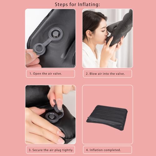 Yosoo Health Gear Inflatable Laptop Desk, Water Defence Portable Gaming Pillow for Lap, Travel Pillow Desk for Working Reading Bed Sofa 56x36 cm