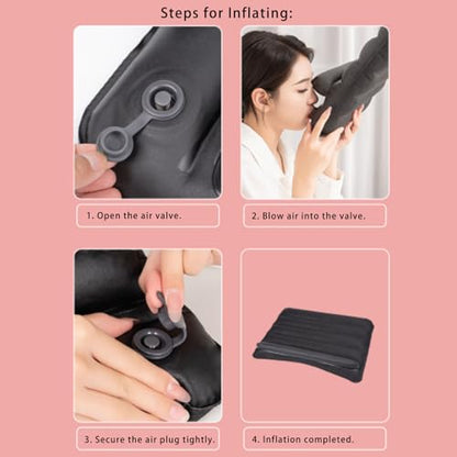 Yosoo Health Gear Inflatable Laptop Desk, Water Defence Portable Gaming Pillow for Lap, Travel Pillow Desk for Working Reading Bed Sofa 56x36 cm