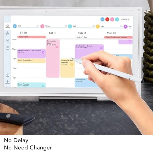 SUNGOOYUE Smart Display Touch Pen with 3 in 1 Design and Compatibility for Digital Calendar, Capacitive Touch Screen Pen (White) - color: White