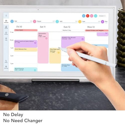 SUNGOOYUE Smart Display Touch Pen with 3 in 1 Design and Compatibility for Digital Calendar, Capacitive Touch Screen Pen (White) - color: White