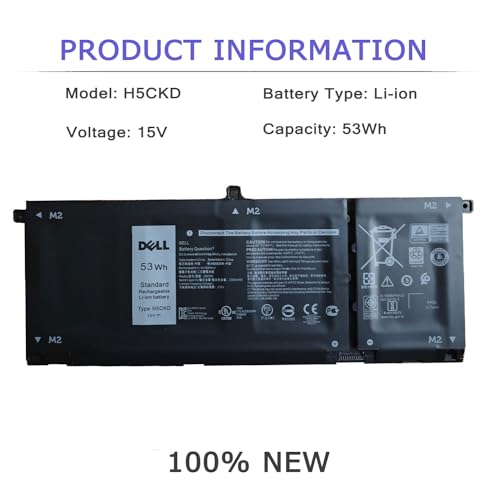 DELL H5CKD Battery for Dell Latitude 3410 3510, Inspiron 5300 5401 5408 5409 5501 5508 5509 5400 5406, Inspiron 7306 7405 2-in-1, Vostro 5300 5301 5401 5501 5402 P129G 7T8CD 07T8CD TXD03 53Wh 15V
