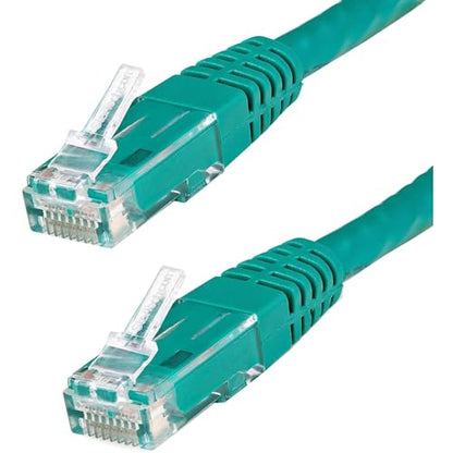 StarTech 3ft CAT6 Ethernet Cable - Green CAT 6 Gigabit Ethernet Wire -250Mhz 100W PoE RJ45 UTP Molded Network Patch Cord with Strain Relief (C6PATCH3GN) | 250MHz bandwidth, Gold-plated RJ45, Patch Cable, Ethernet Cord, UTP Molded Network, Strain Relief, 1