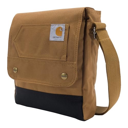 Carhartt Crossbody Snap Bag, Durable, Adjustable Shoulder Bag with Flap Over Snap Closure - color: Carhartt Brown
