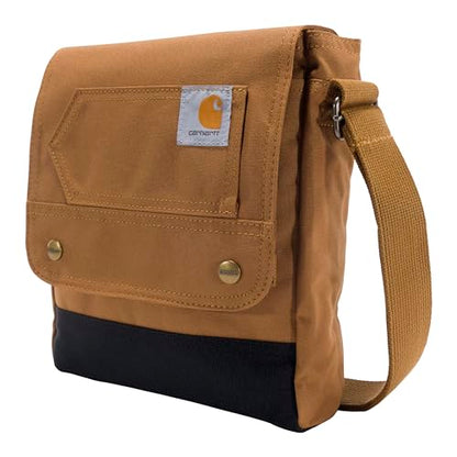 Carhartt Crossbody Snap Bag, Durable, Adjustable Shoulder Bag with Flap Over Snap Closure - color: Carhartt Brown