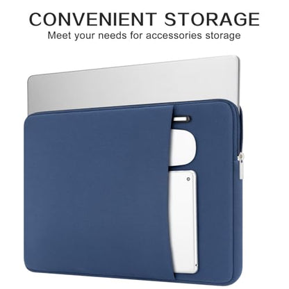 RAINYEAR 13 Inch Laptop Sleeve Compatible with 13.3" MacBook Air/Pro M1 M2 M3 M4 M5 A3449 A3240 A3113 A2681 A2338 Case Cover Bag with Front Pocket Accessories Pouch (Navy Blue) - color: Navy Blue, size: 13"