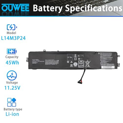 L14M3P24 L14S3P24 Laptop Battery Compatible with Lenovo Legion Y520-15IKBA Y520-15IKBM Y520-15IKBN IdeaPad Y700-14ISK 700-15ISK 700-17ISK Series L14M3P24 L14S3P24 5B10H41181 L16M3P24 45Wh 11.25V - size: 8.27*3.94*0.25 inch L14M3P24
