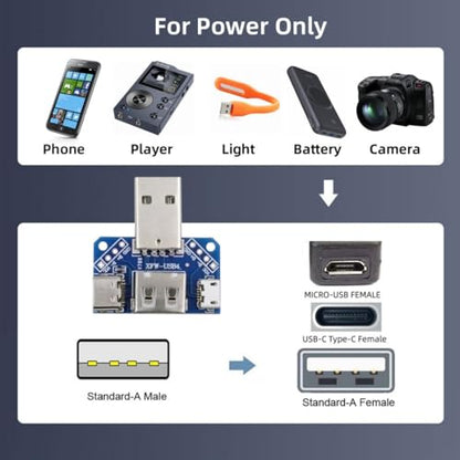 chenyang 3 Port USB Splitter Multi Charging Adapter,USB2.0 Male to Type-A/Type-C/Micro Female Charge Extension Adapter - style: USB-A 1-to-3 Power
