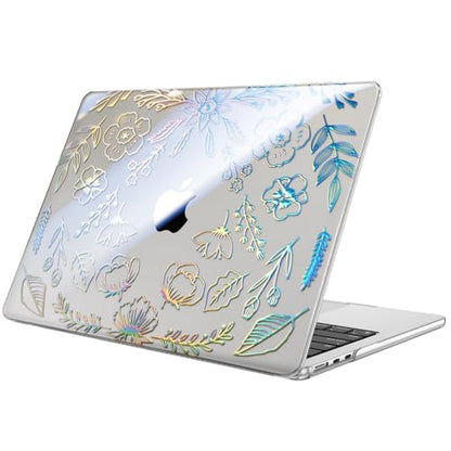 Fintie Case for MacBook Air 13 inch A3449/A3240/A3113/A2681 2022-2026 | M2/M3/M4/M5, Snap On Hard Shell, Full Port Access, Easy On/Off, Lightweight, Garden-Clear - color: Frost Brown